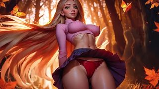 CUTE BLONDE GIRL BOUNCING TITS AND HARD NIPPLES AI