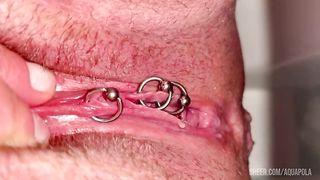 My first time Haired Pussy Pee and Moving Clit and Asshole