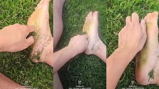 SUNBEAM007 - UPDATE #4 - REALLY TALKING GRASS PURPOSELY STAINING MY FEET WITH GRASS STAINS BAREFOOT GROUNDING - MADE WITH CLIPCHAMP - NOV 21, 2025