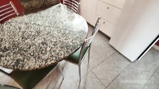 POV - Very Myller - young brunette girl farts a big cumshot from her ass - 4K