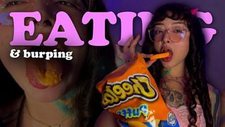 GANTESS LETS YOU SEE HIS CHEWED FOOD AND BURPS