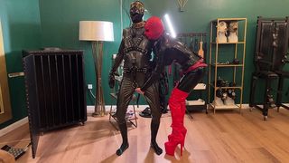 AVA FETISH-ART PUTS PERV IN THE BOX AND FACEFUCKS HIM