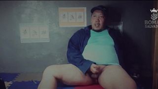 ROUGH-HANDED DADDY BEATS HIS COCK LIKE HE NEEDS IT