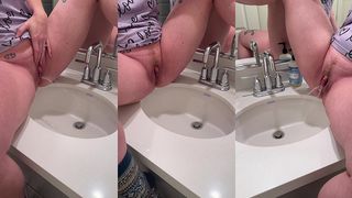 TWO HUGE PEES IN BOTH SINKS