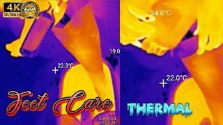 FEET SOLES GET GROUND, BUFFED AND LUBED UNTIL THEYRE GLOSSY-FUCKABLE THERMAL POV (4K LANDSCAPE)