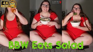 ASMR HUGE SALAD MUKBANG: BBW CRUNCHING AND GULPING (4K PORTRAIT)