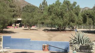 Sovereign Syre takes care of Carter Cruise's pussy in the Barn