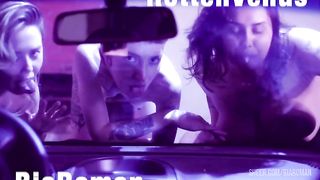 3some Bitches Cumming in Car