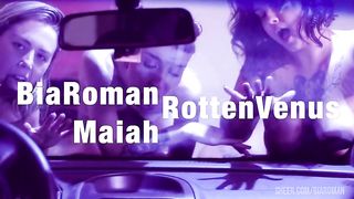 3some Bitches Cumming in Car