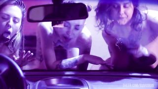 3some Bitches Cumming in Car