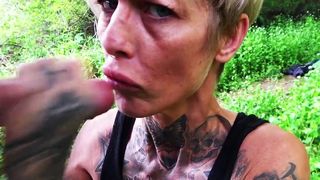 ROUGH OUTDOOR FUCK WITH BLONDE GERMAN MILF