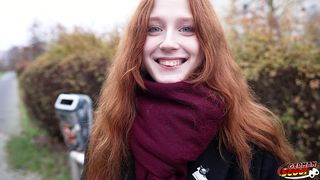 GERMAN SCOUT - REAL REDHEAD GINGER TEEN ALICE SEDUCE WITH SMALL TITS FIRST PORN CASTING WITHOUT CONDOM IN BERLIN