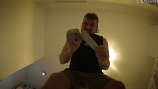 BOUND WITH TAPE FOOT WORSHIP