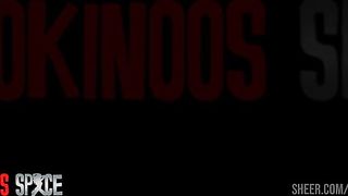 ALICE MAZE GETS HER PUSSY AND ASSHOLE FUCKED, AND GET DOUBLE FUCKED BY THREE DICKS, IN PUBLIC, IN THE LIVING ROOM OF A LIBERTINE'S CLUB, IN FRONT OF THE CLUB'S CLIENTS. SHE GETS HER ASS FILLED WITH