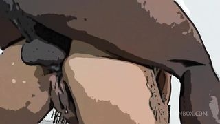 Mulher madura senta na vara de preto dotado