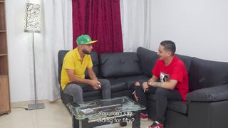 This whore owes several months of rent and decides to pay for her stay with spectacular sex for my best friend and me