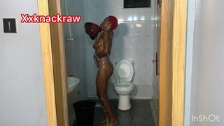 SHE WANT BIG BLACK COCK IN THE BATHROOM