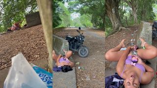 VECINA PILLADA FROTANDOSE EL CONO EN PUBLICO