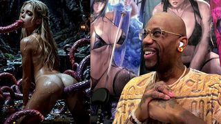 BEAUTIFUL BLONDE TEEN GIRL GETTING FUCKED BY TENDRILS IN HER MOUTH AND TIGHT TAN TEEN ASS HOLE, AI GENERATED