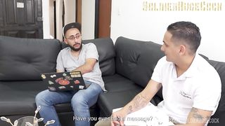 My best friend and I ask for a massage at home, but the masseuse slut wants to feel 2 cocks in her tight pussy!