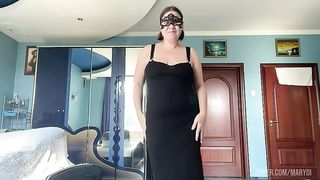 ANAL EXPANDER IN THE HAIRY ANUS OF A BEAUTIFUL WOMAN IN BLACK STOCKINGS AND BLACK DRESS. PREPARING THE GAPING ANUS, TRAINING THE ANUS, TO FUCK WITH A BIG COCK.