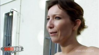 Anal fuck on the terrace with Ava a beautiful blonde Milf with small tits