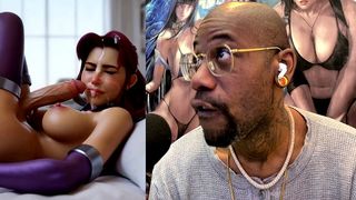 STARFIRE JERKING OFF HER TRANSGENDER COCK AND CUMMING ALL OVER HER OWN FACE, AI GENERATED