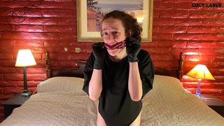 BLACK NITRILE GLOVE PANTY GAG ORGASM BTS MINICLIP