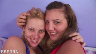 Two hot natural blonde and brunette girls fucked in POV by BBC