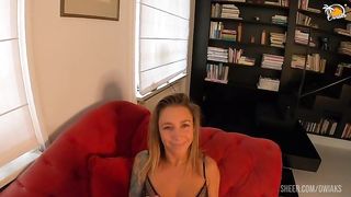 SENSUAL ANAL ON RED COUCH IN THE BOSS' OFFICE