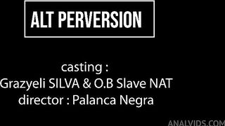 Beautiful Grazyeli SILVA (TS) fucks a sexy exotic Brazilian girl in ass (Anal, trans, Trans, Trans fucks female, perfect ass) ALT026