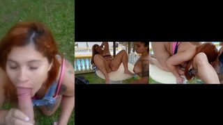 RUIVA CASADA E CONVIDADA PRA IR EM UM SITIO PARTICIPAR DE UMA RESENHA FAZ UM BOQUETE EM DESCONHECIDO E TRANSA COM O CASAL BRAZIL