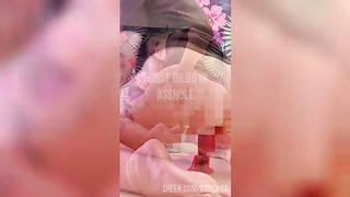 horse dick in asshole and DP