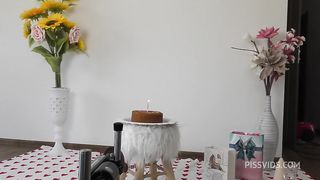 Happy B-DAY Timea Bella with drinking own piss, playing with huge toys, anal fisting, sex maschine,  foot -fetish