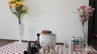 Happy B-DAY Timea Bella with drinking own piss, playing with huge toys, anal fisting, sex maschine,  foot -fetish