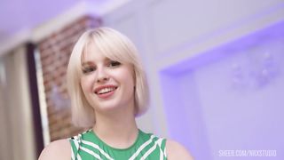 Chubby 19yo teen Eliz Benson and Black and White monster cocks in hot DP