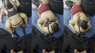 2 THICK BLACK LESBIANS STRAPPING FROM THE CEILING VIEW