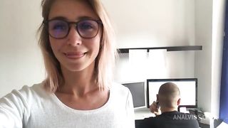 Crazy Amateur ANAL Sex with co-worker in the Office