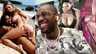 BEAUTIFUL TRANSGENDER EBONY GIRL FUCKING A TIGHT ASS WHITE PUSSY, AI GENERATED