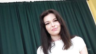 FIRST DAP! Magnificent Lynx with big saggy tits gets a devastating double anal penetration from 5 huge cocks EKS196