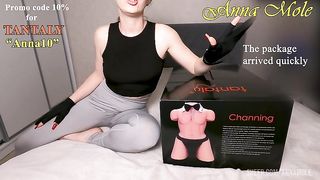 A beauty with a perfect figure shakes her elastic ass on a big white dildo, moans, and cums loudly