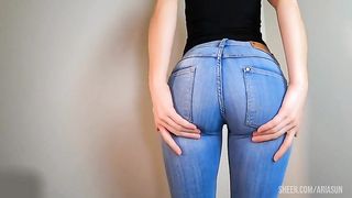 sexy slut in jeans - she is horny to be fucked in the ass
