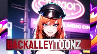 Sexy Tokyo cop flashes her phat ass pussy during the lat night patrol