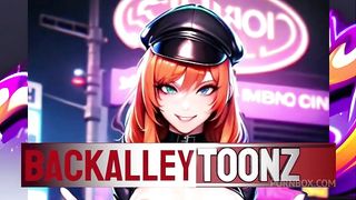 Sexy Tokyo cop flashes her phat ass pussy during the lat night patrol