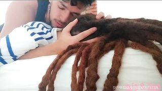 Dreadhead Clio receives rough hard morning anal face against bed