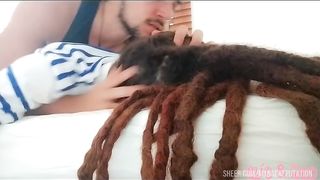 Dreadhead Clio receives rough hard morning anal face against bed