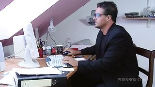 Sexy secretary gets banged by boss