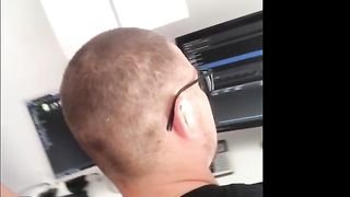 Big guy fucks tiny wife in pussy and ass on table