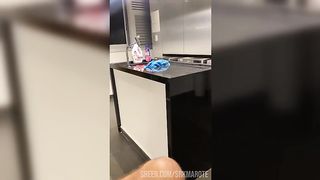 I took the maid in the laundry and put her on her knees to suck my dick and then I fucked her pussy nice