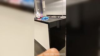I took the maid in the laundry and put her on her knees to suck my dick and then I fucked her pussy nice